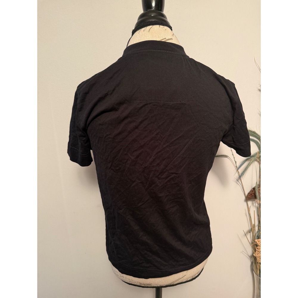 Givenchy Black Mock Neck Short Sleeve‎ T Shirt Top Logo Detail Size S - Picture 3 of 7